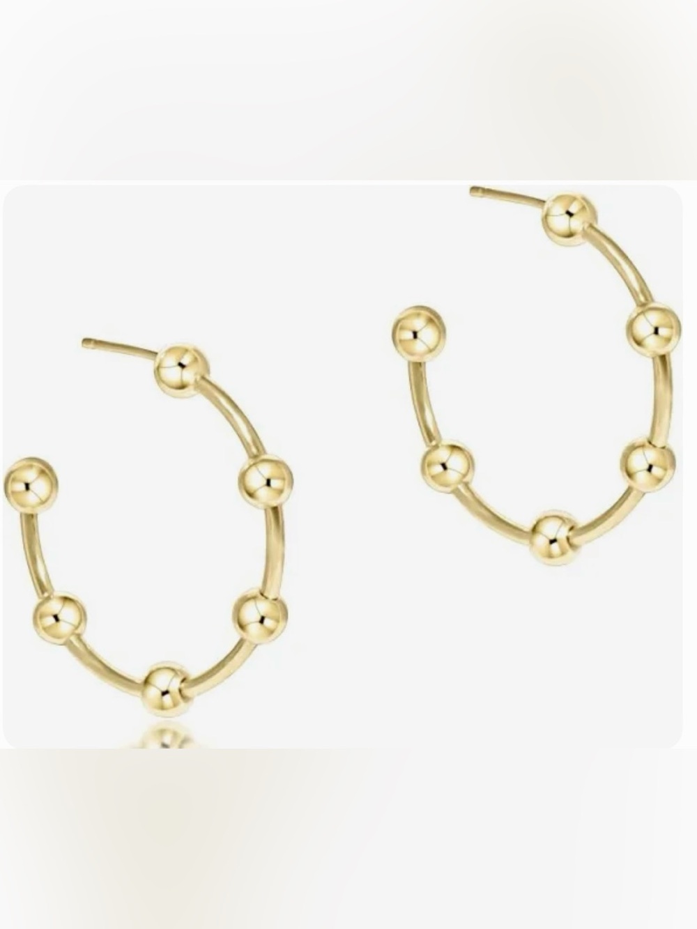 E- Newton Gold Beaded Hoop Earrings